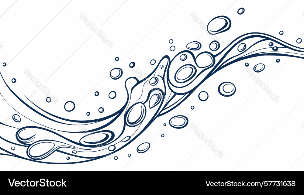 Dynamic water splash and swirl elements design Vector Image