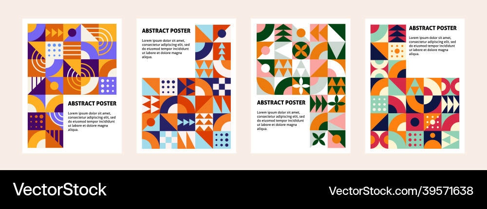 Geometric Bauhaus Art Tiles Vector Image