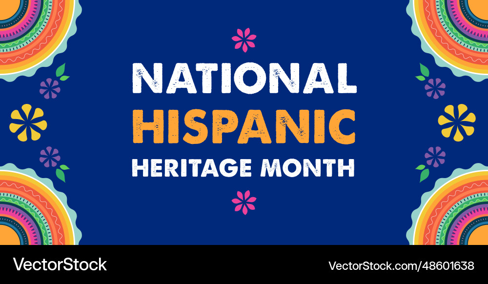 Hispanic heritage month web banner poster vector image