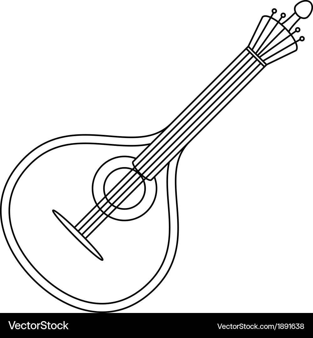 Mandolin Silhouette Vector Image