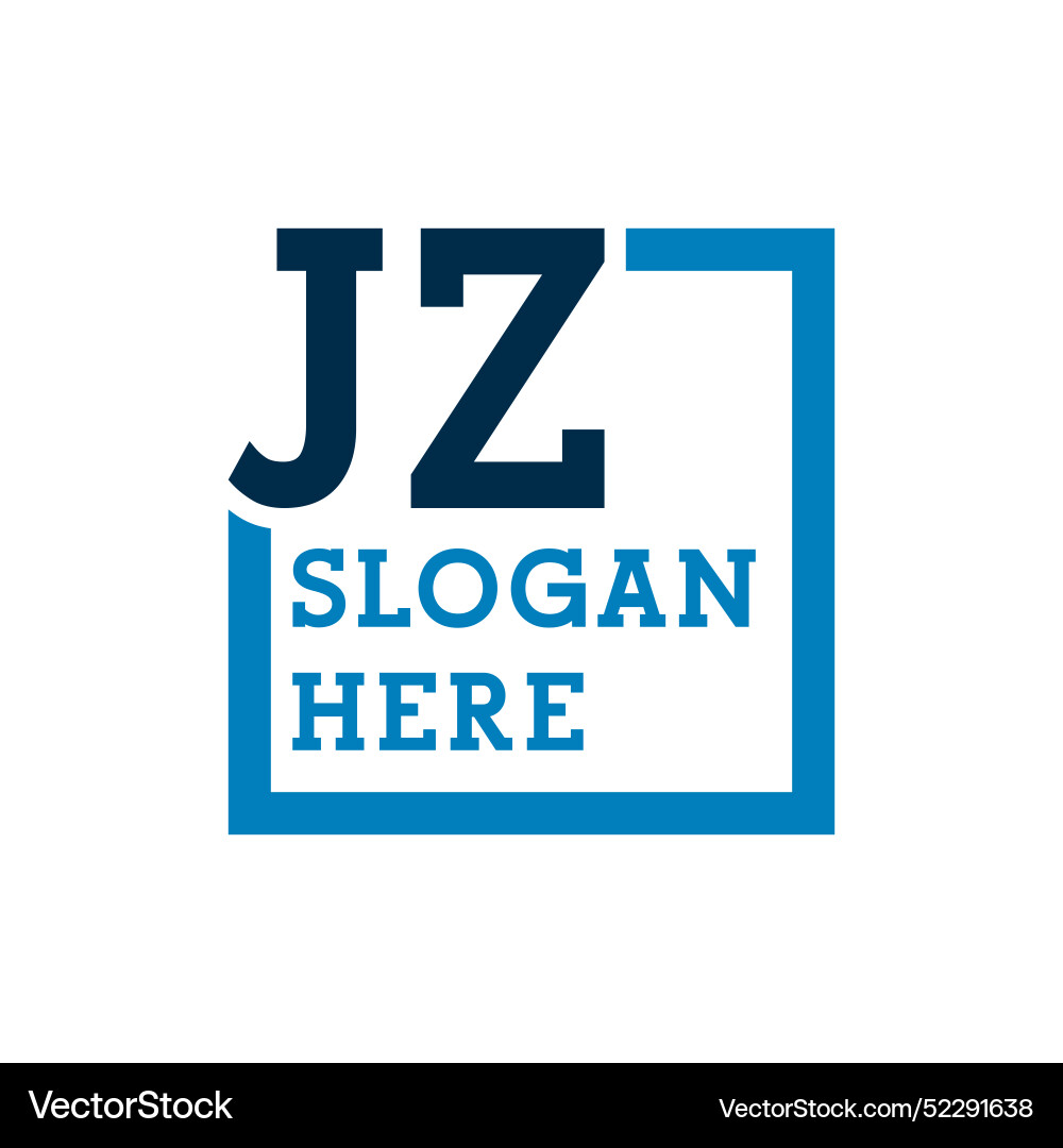 Minimal initials logo letters j and z jz initial Vector Image
