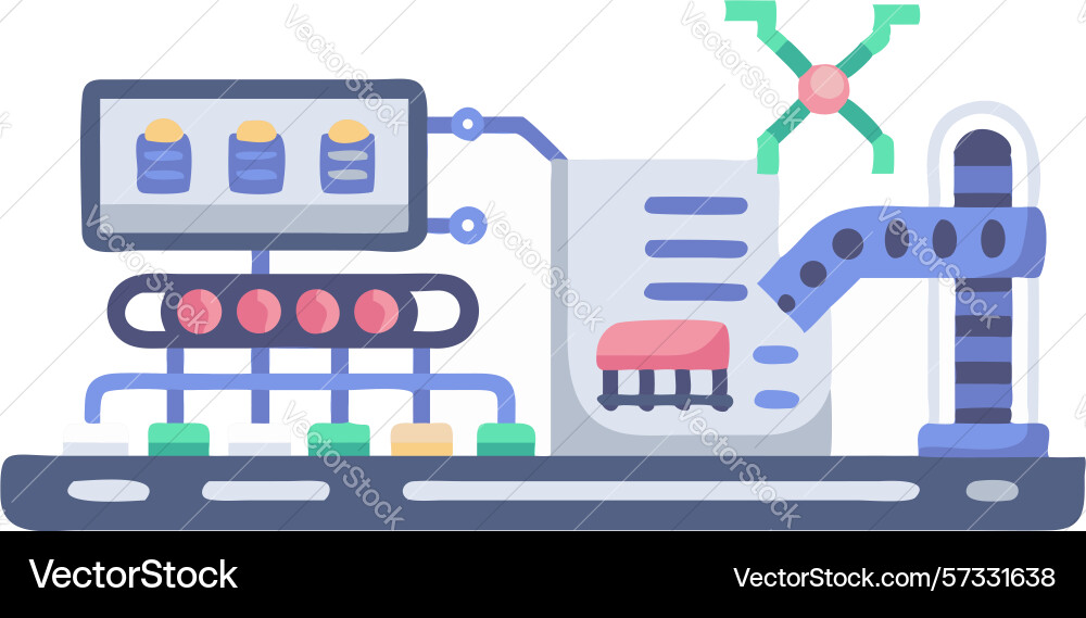 Modern automated production line smart factory vector image