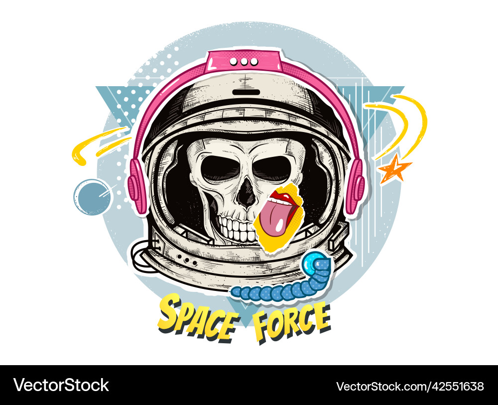 Pop Art Astronaut Schädel im Raumhelm Pop Art Astronaut Schädel im Raumhelm vektorbild