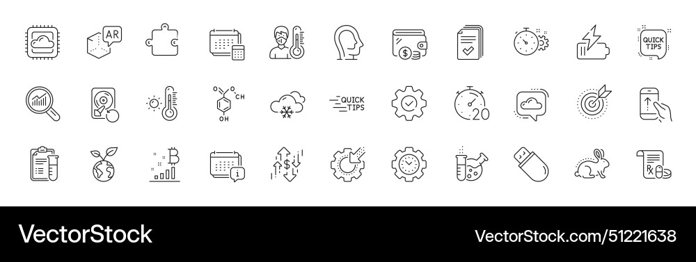 Quick tips save planet and execute line icons Quick tips save planet and execute line icons vector image