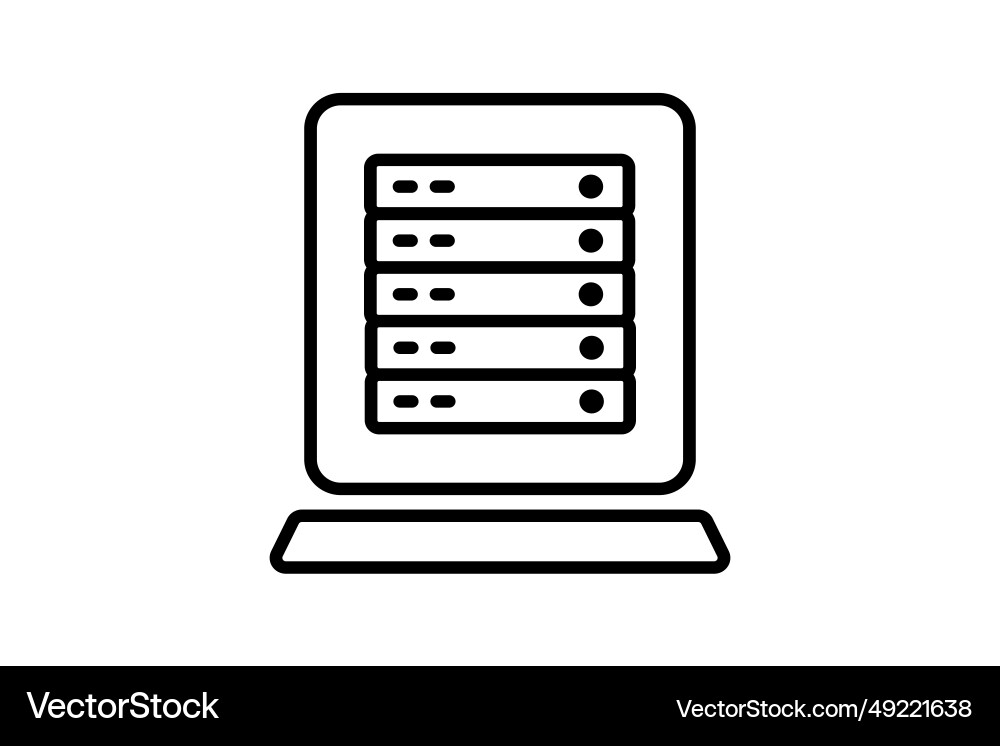 Server rack icon related to device computer vector image