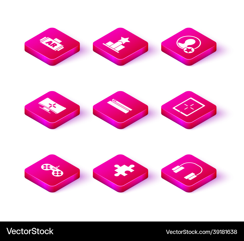Set gamepad piece of puzzle computer monitor Vector Image