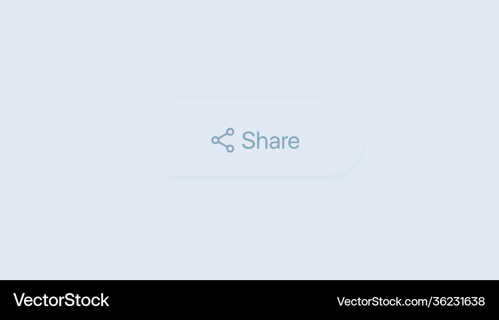 Share button template in neumorphism style Share button template in neumorphism style vector image
