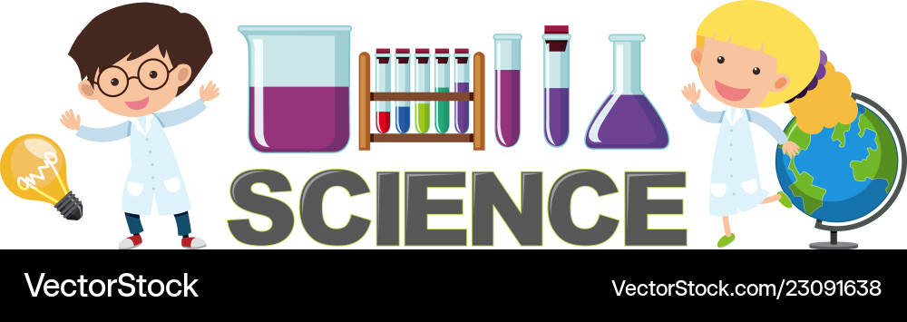 Students character with science element vector image