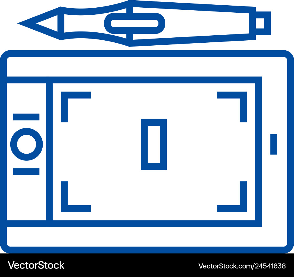 Tablet-Grafiklinie-Icon-Konzept Tablet-Grafiklinie-Icon-Konzept vektorbild