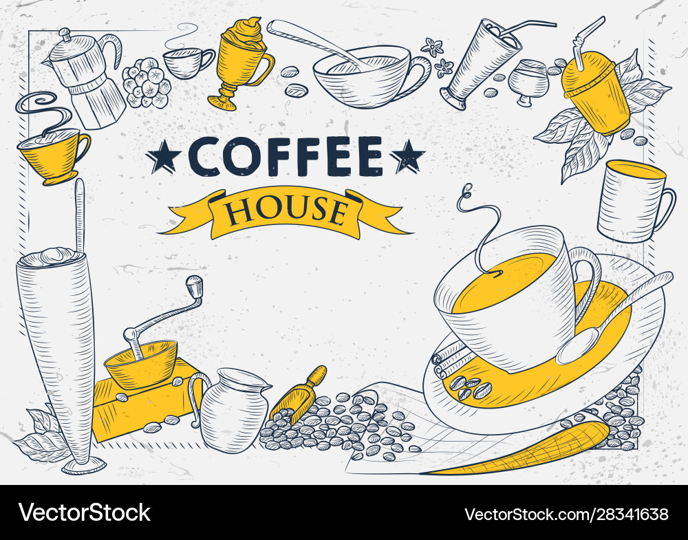 Template different types coffee for menu Template different types coffee for menu vector image