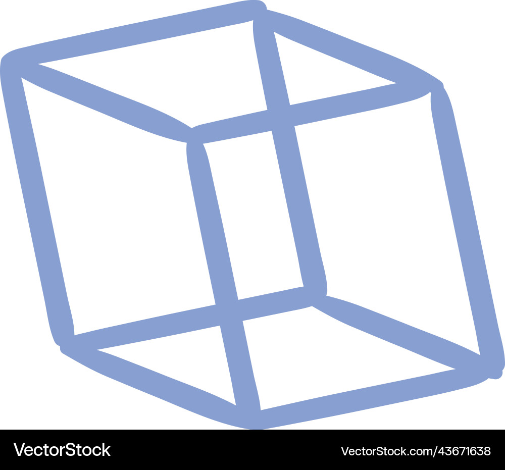 Three dimensional cube vector image