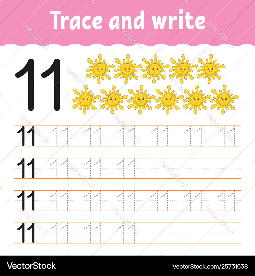 Trace and write handwriting practice learning Trace and write handwriting practice learning vector image