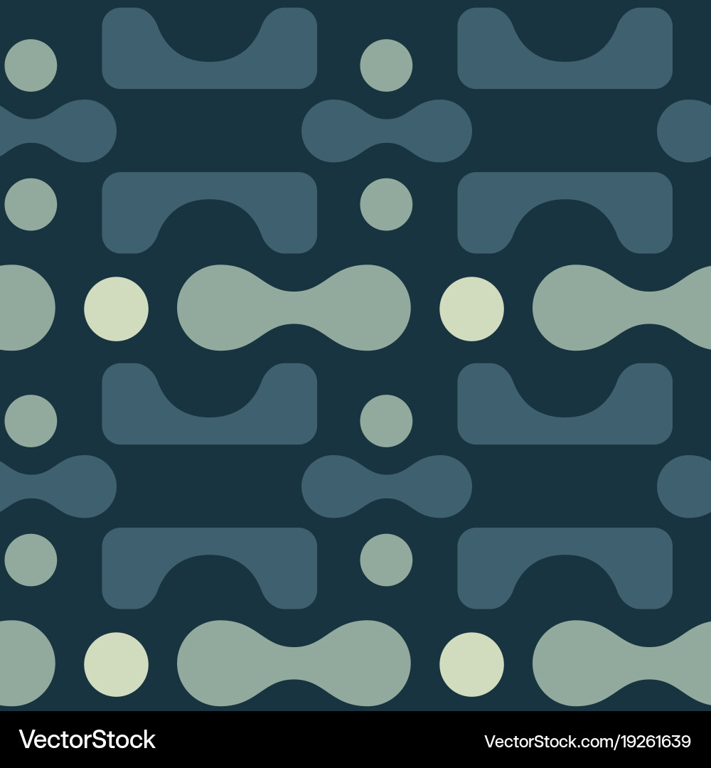 Amazing curvy rounded shapes seamless pattern vector image