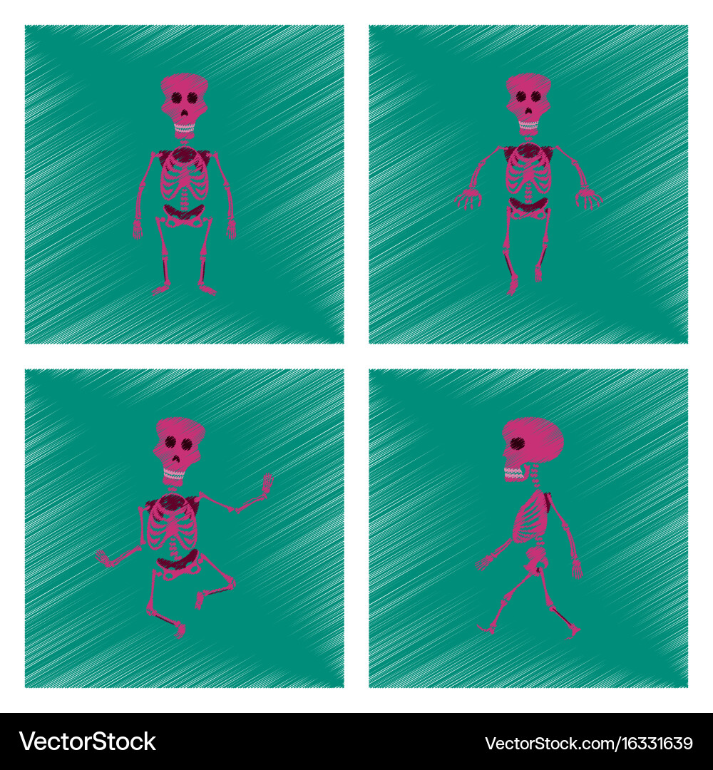 Assembly flat shading style icon skeleton Vector Image