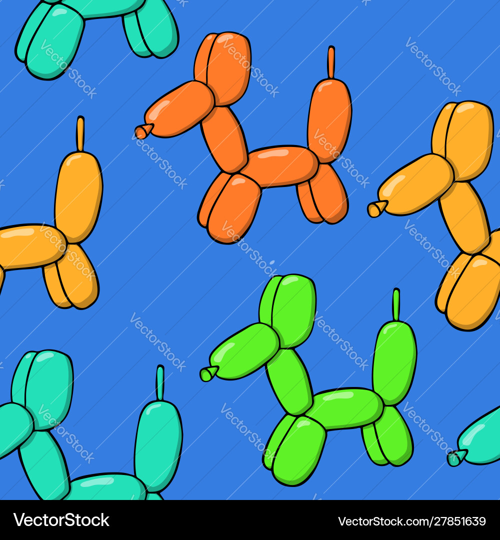 Balloon dog seamless pattern multi-colored Balloon dog seamless pattern multi-colored vector image