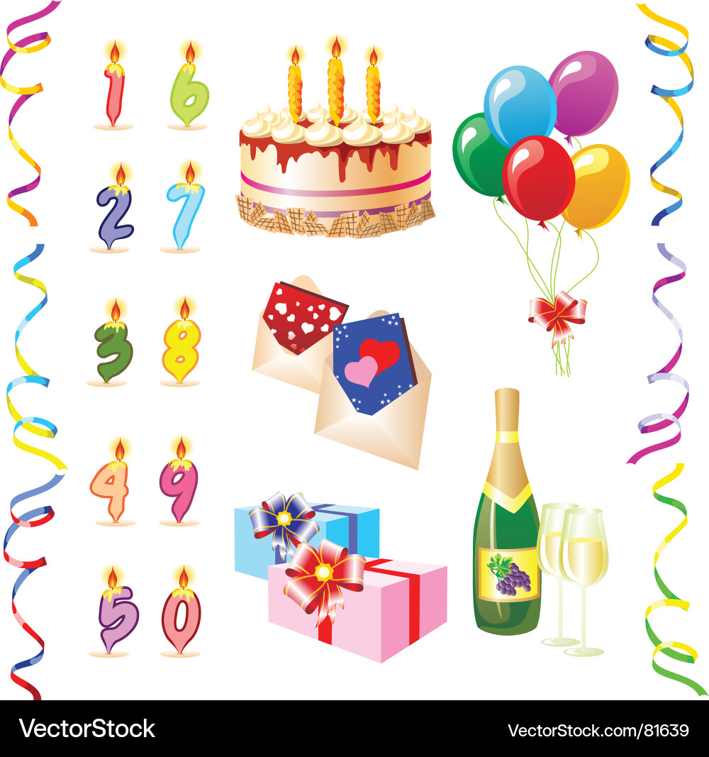 Birthday Celebration with Candles Vector Image
