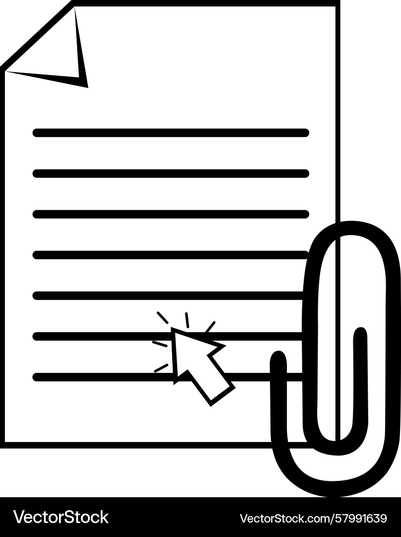 Black and white icon computer mouse click attach Vector Image