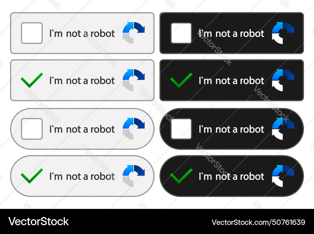 Captcha im not a robot verification Captcha im not a robot verification vector image