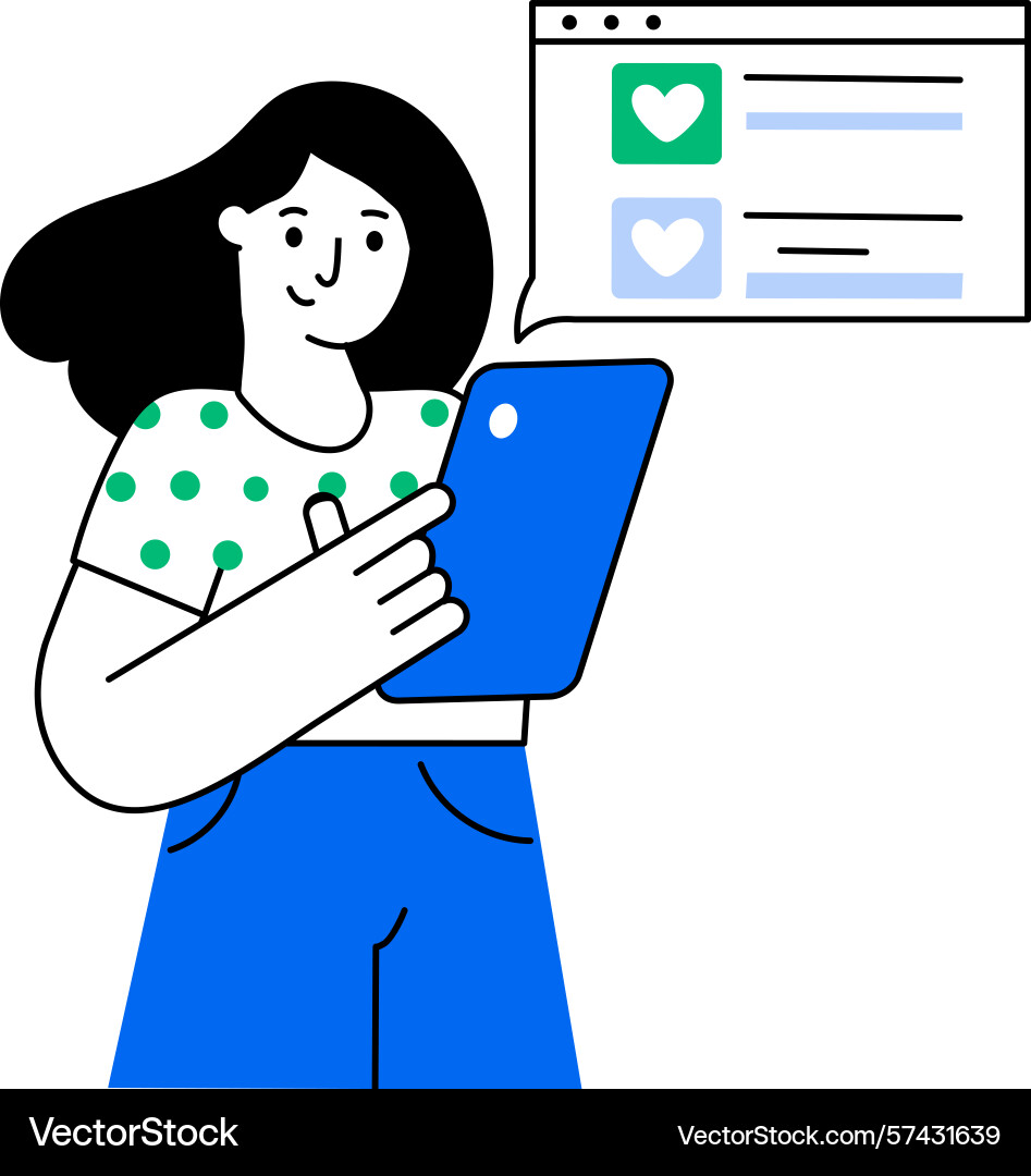 Flat style showing a character checki vector image