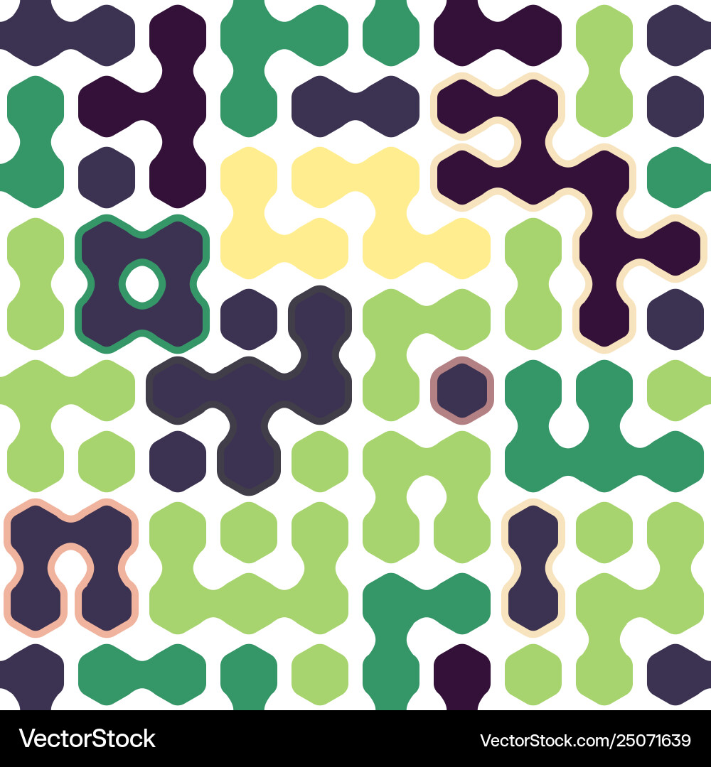 Geometric colored hexagon forms seamless pattern Geometric colored hexagon forms seamless pattern vector image
