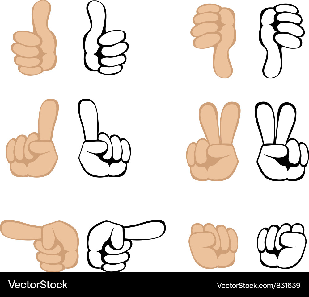 Hand gestures Royalty Free Vector Image - VectorStock