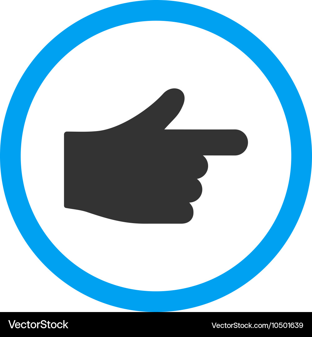 Index pointer flat rounded icon Vector Image
