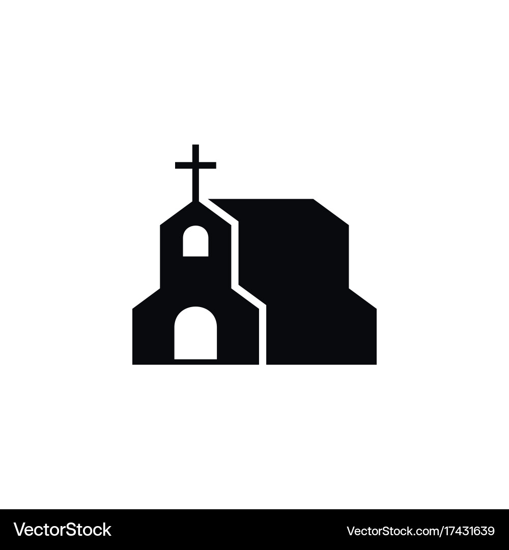 Isolated chapel icon cross element can Vector Image