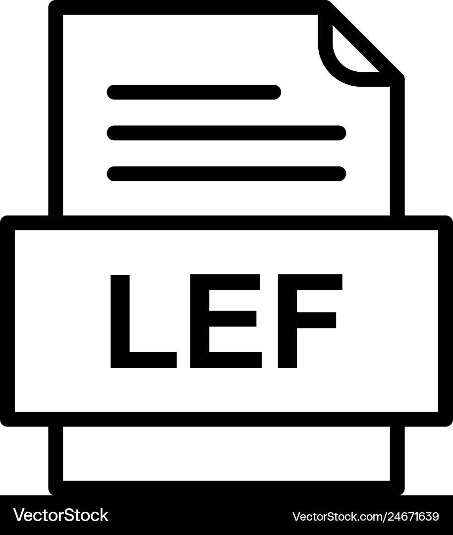 Lef file document icon vector image