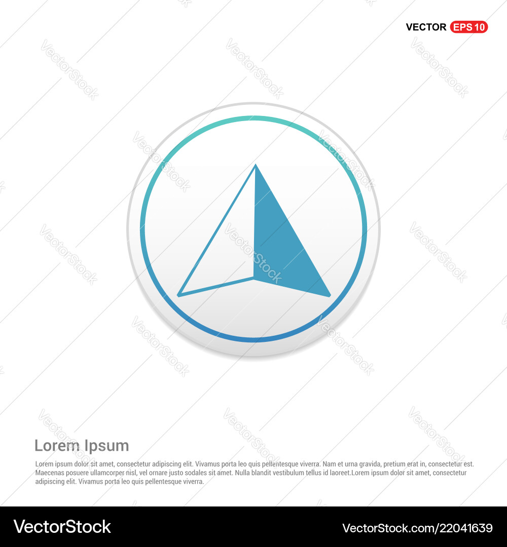 Map pointer icon - white circle button vector image