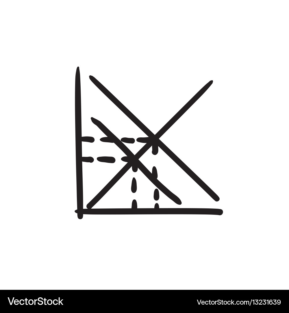 Mathematical graph sketch icon vector image