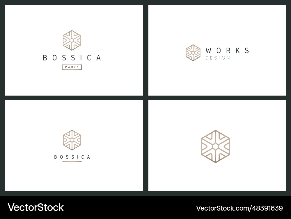 Minimalistic line logo design set template Minimalistic line logo design set template Vector Image