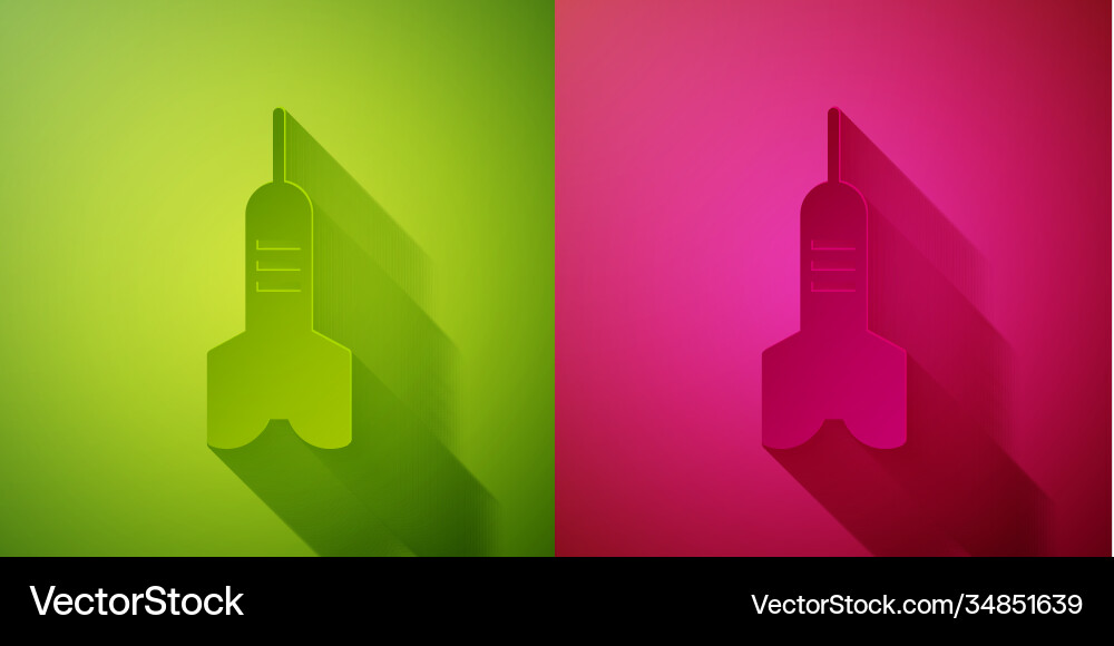 Paper cut dart arrow icon isolated on green Vector Image