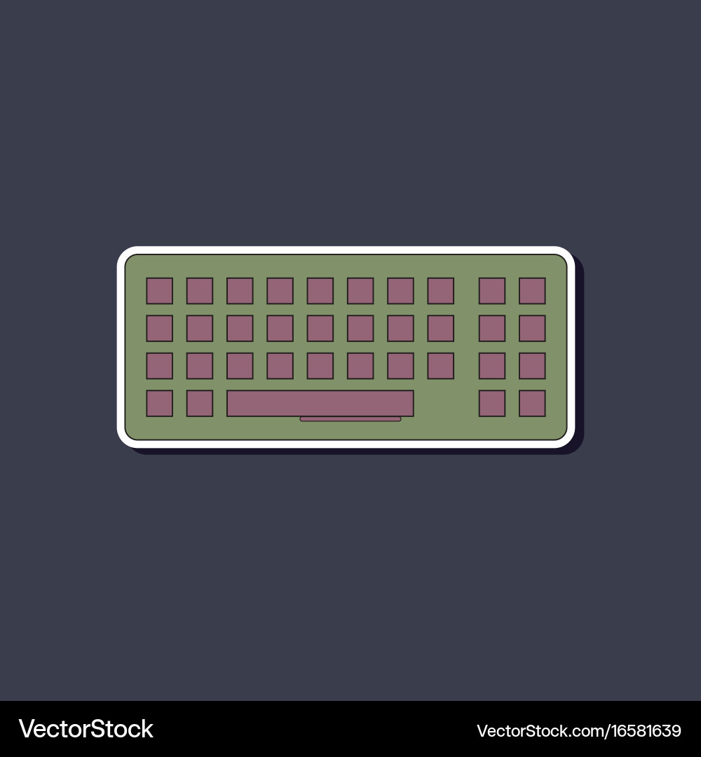 Paper sticker on background of computer keyboard vector image