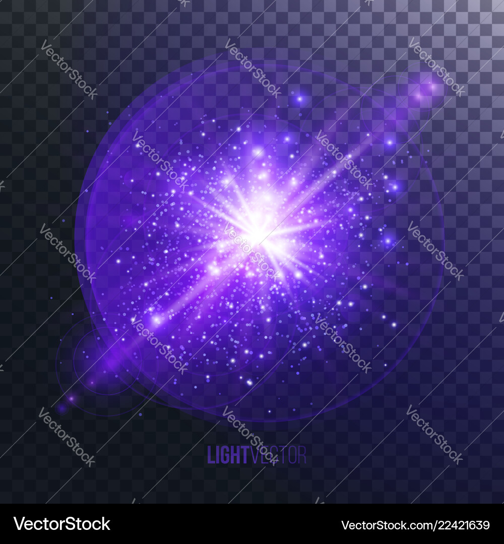 Purple Light Burst Effect Royalty Free Vector Image