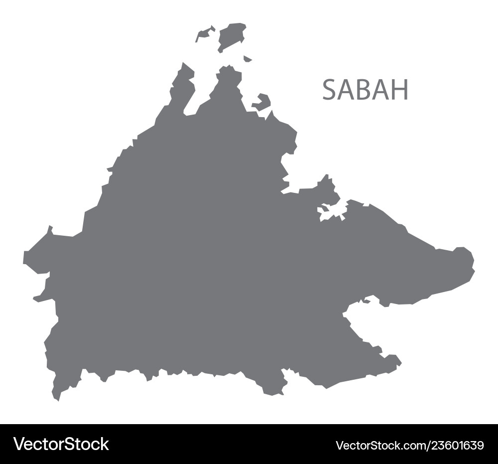 Sabah malaysia map grey Sabah malaysia map grey vector image