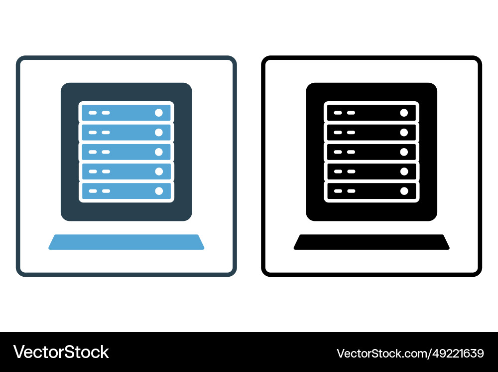 Server rack icon related to device computer Server rack icon related to device computer vector image