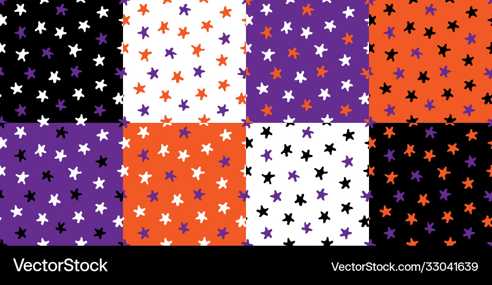 Set colorful seamless pattern with stars Vector Image