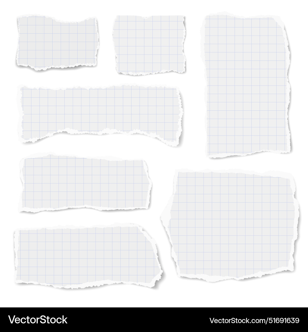 Set of checkered paper different shapes Vector Image