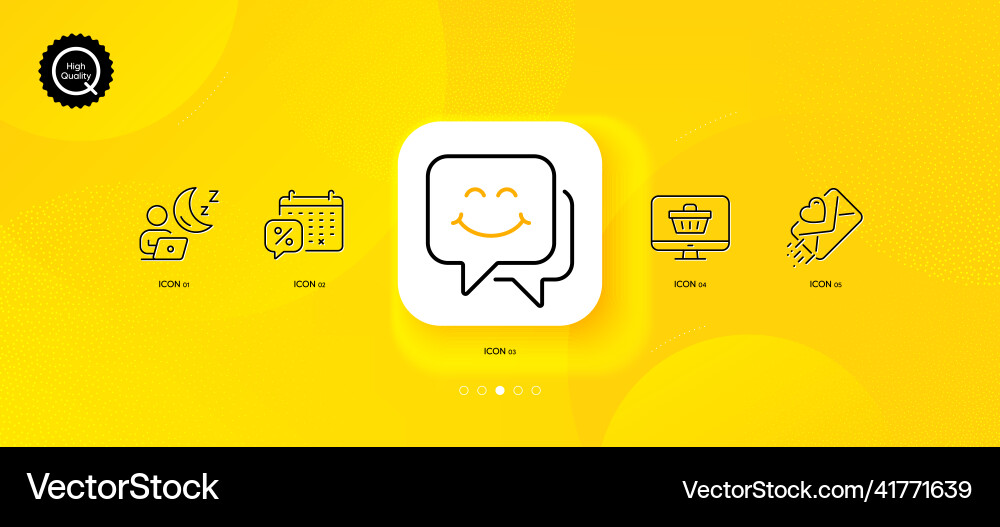 Smile face shift and web shop minimal line icons Smile face shift and web shop minimal line icons vector image