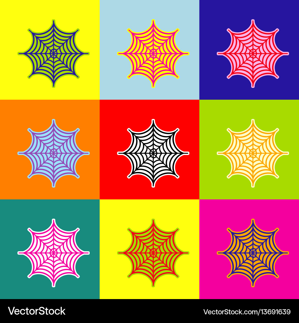 Spider on web pop-art style vector image
