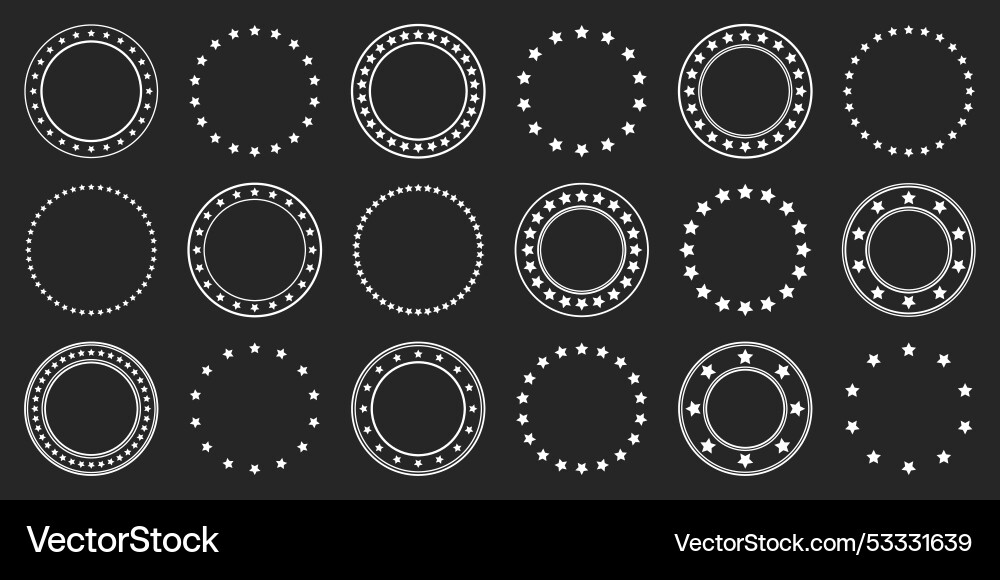Stars of various sizes arranged in a circle round Stars of various sizes arranged in a circle round vector image