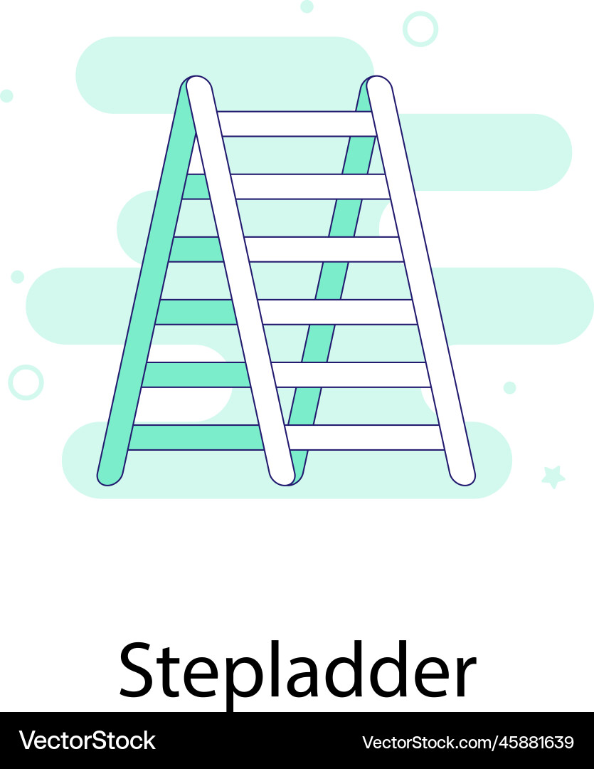 Stepladder fill outline with background i Stepladder fill outline with background i Vector Image