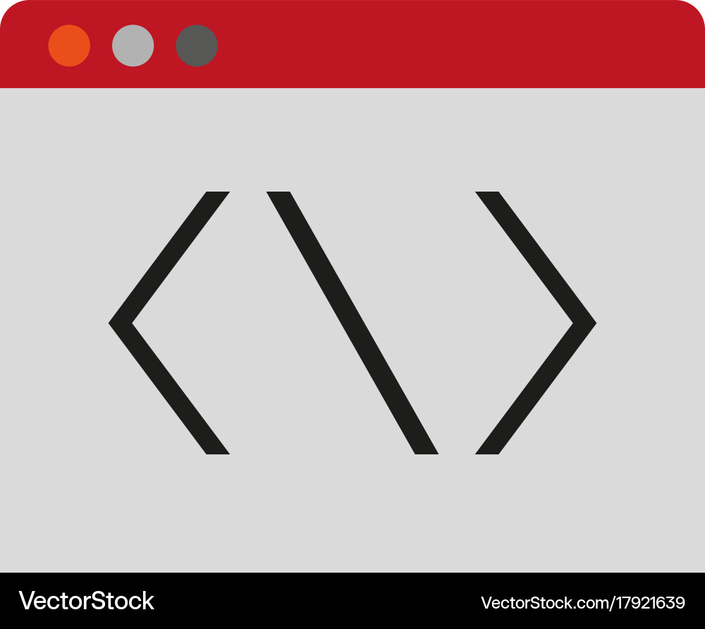 Tab or website with code icon image vector image