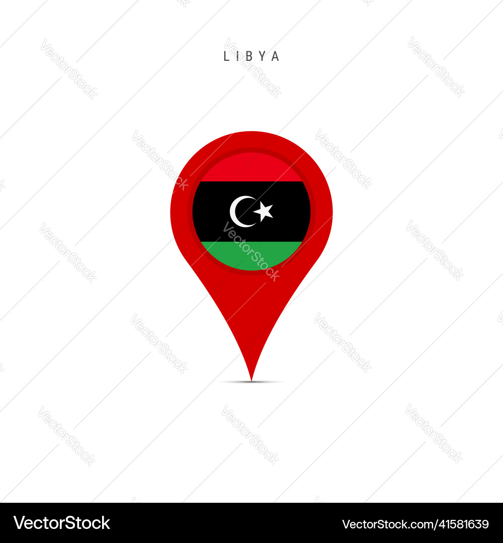 Teardrop map marker with flag of libya flat Teardrop map marker with flag of libya flat Vector Image