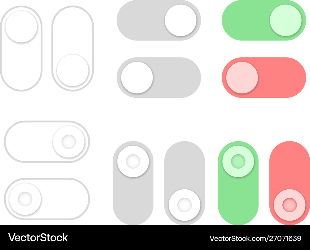 Toggle Switch Buttons - Flat Style vector image