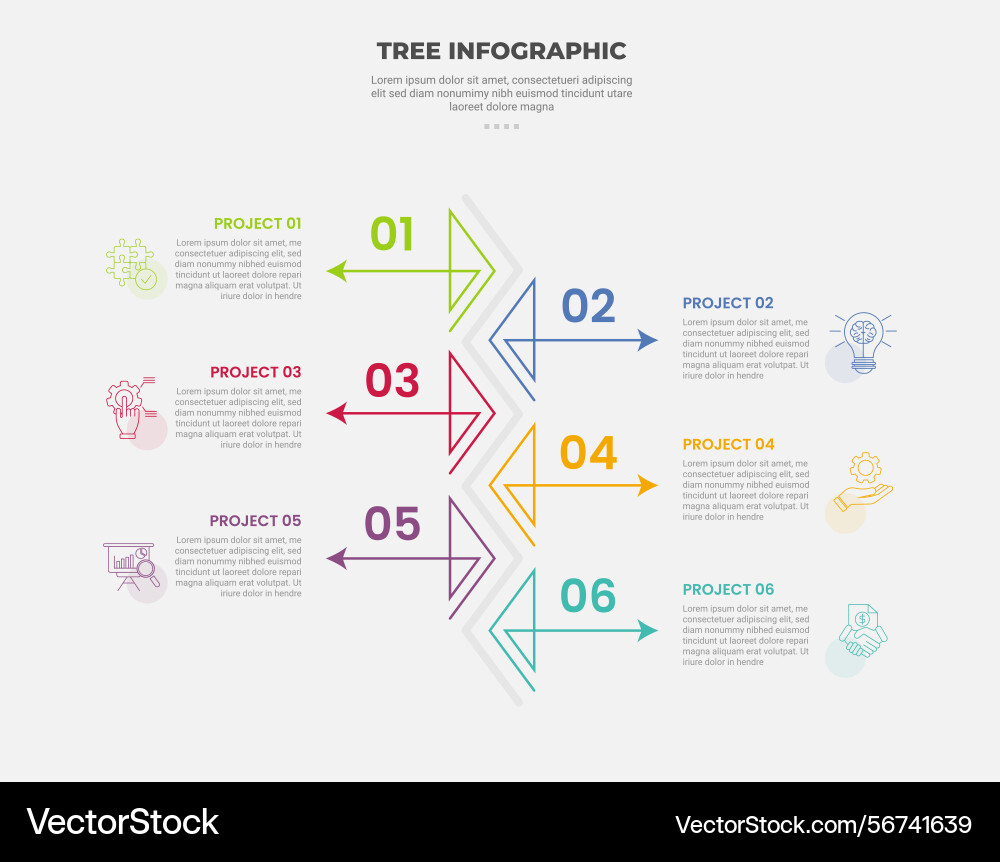 Tree shape visualization infographic outline Tree shape visualization infographic outline vector image
