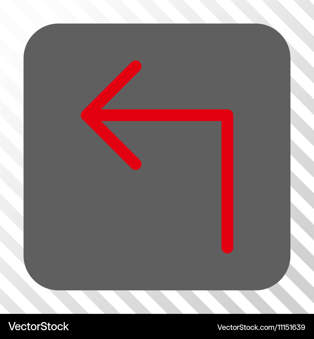 Turn left rounded square button vector image