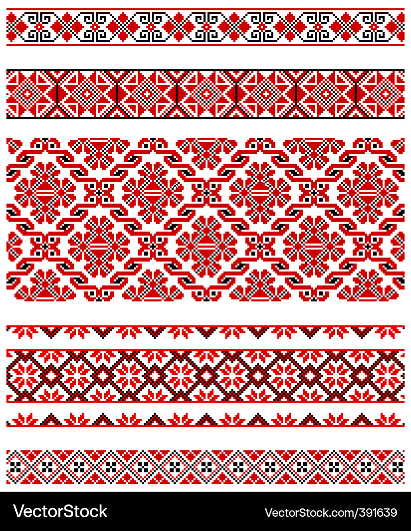 Ukrainian Embroidery Pattern vector image