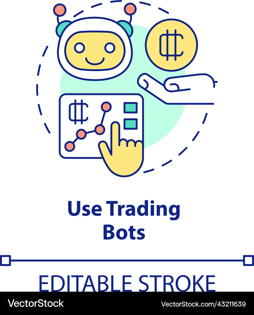 Use trading bots concept icon Use trading bots concept icon vector image