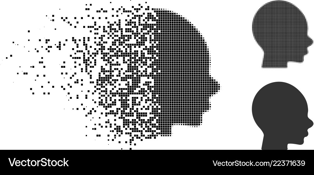 Verschwinden dotted Halftone Jungenkopf Ikone Verschwinden dotted Halftone Jungenkopf Ikone vektorbild